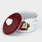 Кастрюля эмалированная «Черешня», 4 л, индукция, цвет белый - Фото 2