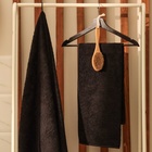 Полотенце махровое «Этель. Терри», 50×90 см, хлопок 100%, чёрное - Фото 2