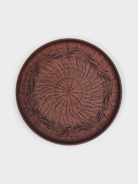 Блюдо для пиццы «Вьюнок», 28×2.5 см, красная глина  (артикул 9872612)  большой выбор товаров оптом и в розницу по низким ценам с доставкой