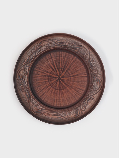 Тарелка «Ангоб», d=25 см, красная глина