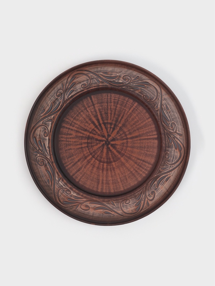 Тарелка «Ангоб», d=25 см, красная глина - Фото 1