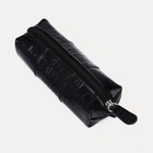 Ключница карманная на молнии, длина 12,5 см, кольцо, цвет чёрный - Фото 1