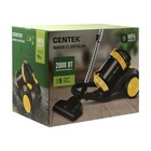 Пылесос Centek CT-2529, 2000/350 Вт, 2 л, мультициклон, жёлтый 9899060 - фото 58280