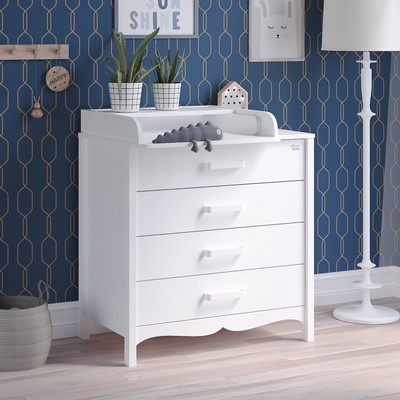 Комод пеленальный детский Felix, 80×57×96 см, 4 ящика, белый