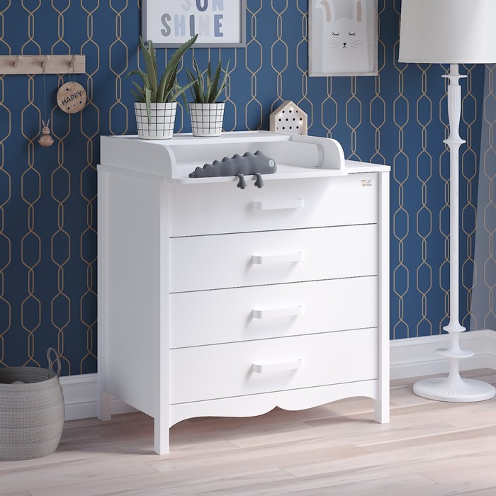 Комод пеленальный детский Felix, 80×57×96 см, 4 ящика, белый - Фото 1