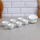 Кофейный набор «Кармен», 12 предметов, 6 чашек 60 мл, фарфор, Иран - фото 292947076