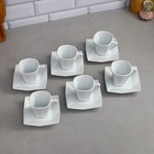 Чайный набор, 12 предметов, 6 чашек 200 мл, фарфор, Иран - Фото 2