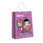 Пакет подарочный Love is, большой, 220 × 310 × 100 мм, фиолетовый - фото 10897548
