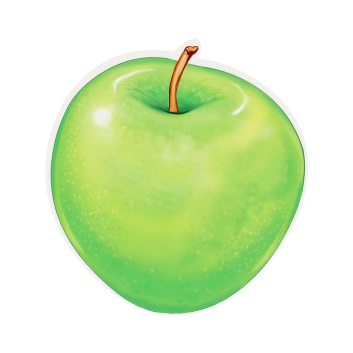 Плакат вырубной "Зелёное яблоко" 10х9 см - Фото 1