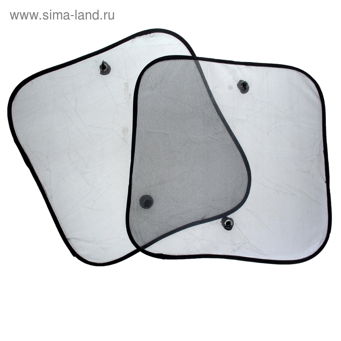 набор шторок на боковое стекло 50*50 см 2 шт на присосках серая - Фото 1