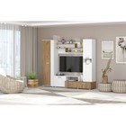 Гостиная Юна, 2200х480х1870, Белый/Дуб крафт золотой - Фото 3