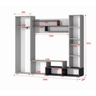 Стенка в гостиную «Юна», с шкафами, с полками, 2200×480×1870 мм, цвет анкор светлый/графит - Фото 3