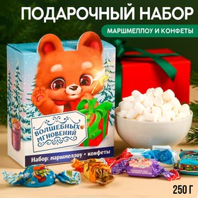 Сладкий детский подарок «Медведь»: маршмеллоу и шоколадные конфеты, 250 г.