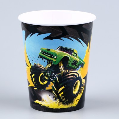 Посуда бумажная одноразовая «Тачка», 6 тарелок, 1 гирлянда, 6 стаканов, 6 колпаков