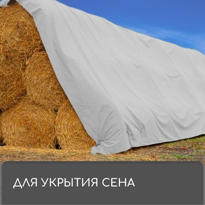 Тент защитный, 6 × 4 м, плотность 60 г/м², УФ, люверсы шаг 1 м, тарпаулин, серый