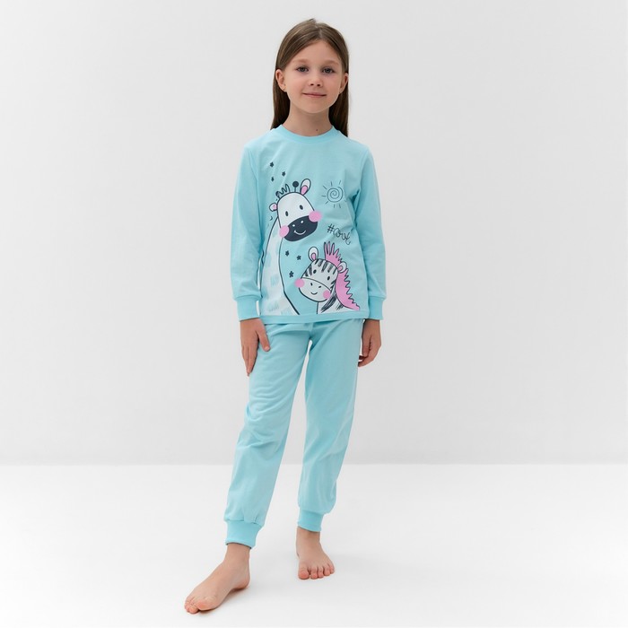 Пижама для девочки, цвет мятный, рост 92 см - Фото 1