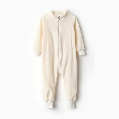 Комбинезон для девочки флисовый, бежевый, рост 80-86 см