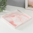 Подставка интерьерная керамика "Розовый мрамор" квадрат 30х30 см - фото 2959572