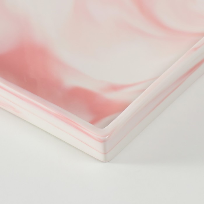 Подставка интерьерная керамика "Розовый мрамор" квадрат 30х30 см