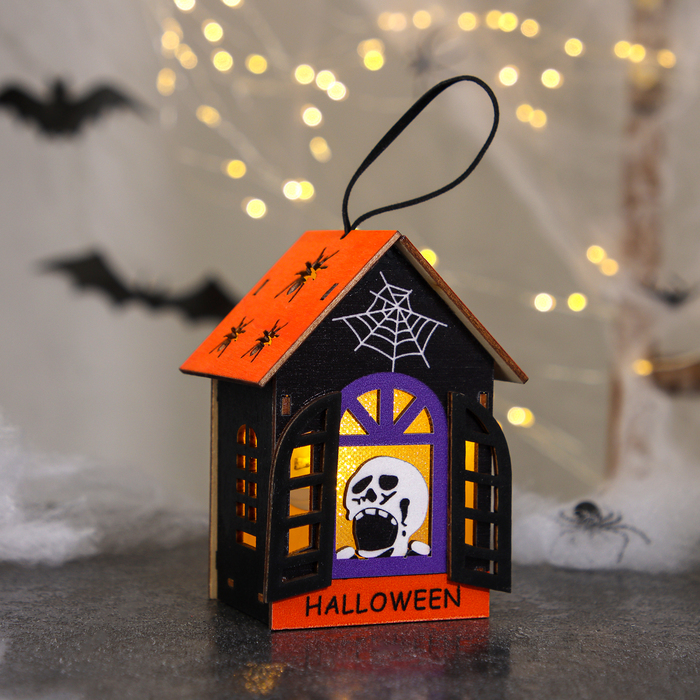 Декор с подсветкой «Дом на хэллоуин» 5,5 × 7,5 × 10,5 см