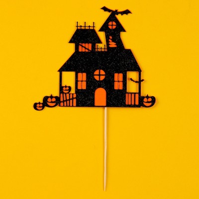 Топпер для торта на Хэллоуин «Чёрный замок»