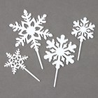 Топперы набор «Снежинки», 4 шт., цвет белый - Фото 1