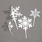 Топпер новогодний для торта «Снежинки», 4 шт. - Фото 2