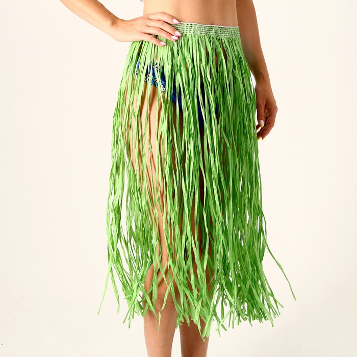 Гавайская юбка, 80 см, цвет зеленый - Фото 1