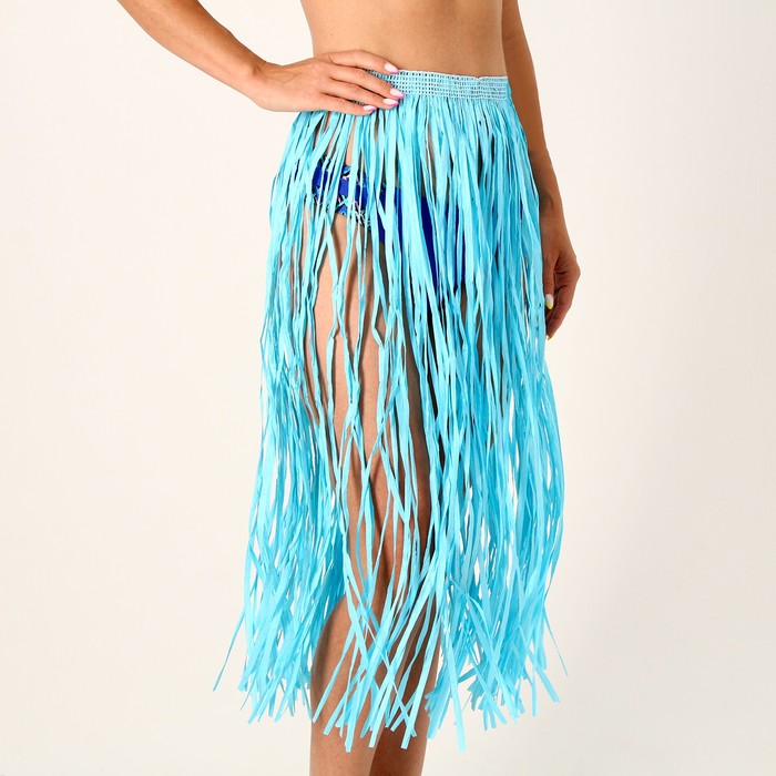 Гавайская юбка, 80 см, цвет голубой - Фото 1