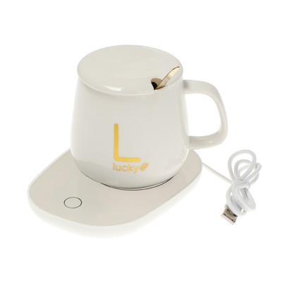 УЦЕНКА Кружка с подогревом LSK-1501, от USB, 16 Вт, белая