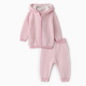 Комплект детский (джемпер,брюки), цвет розовый/белый, рост 68 см