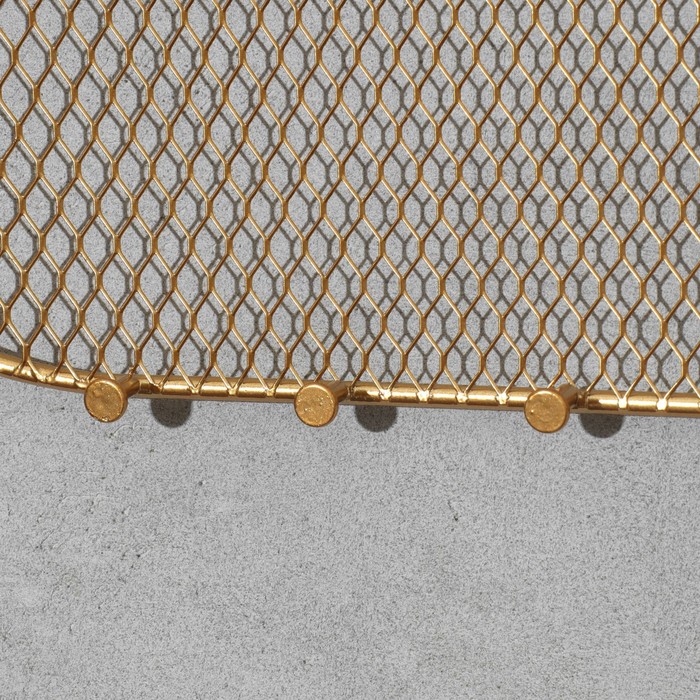 Органайзер настенный сетка «Овал» 14 крючков, 35×18 см, цвет золотой - фото 1907811944