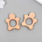 Бусина для творчества дерево "Черепашка" 4,2х3,7 см (комплект 2 шт) - фото 22645906