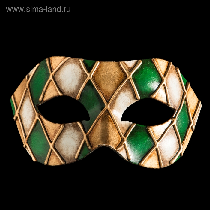 Маска Arlecchino Verde, Венеция, 10 × 17 × 10 см - Фото 1