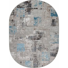 Ковёр овальный Roma 37890A, размер 125x180 см, цвет blue fls / beige fls