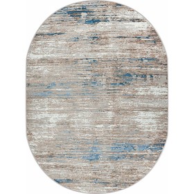 Ковёр овальный Sanat Viscon 36952A, размер 150x150 см, цвет blue / beige