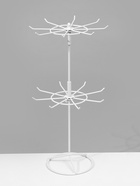 Вертушка для украшений, 2 яруса по 8 крючков, 21.5×21.5×41 см, белая - Фото 2