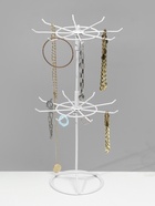 Вертушка для украшений, 2 яруса по 8 крючков, 21.5×21.5×41 см, белая - Фото 10