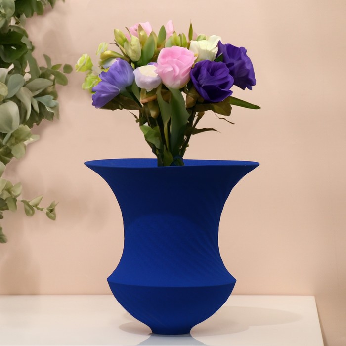 Ваза для цветов декоративная «Деметра» цвет синий 20 х 18 х 18 см - Фото 1