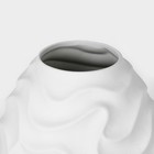 Ваза для цветов интерьерная «Волна» цвет белый 39 х 27 х 27 см - фото 22627614