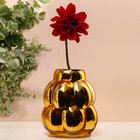 Ваза для цветов «Бабл Голд» из стекла 18 х 17 х 17 см - фото 24499637