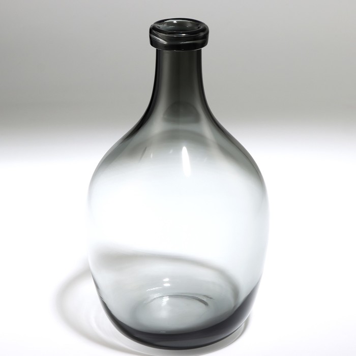 Ваза-бутыль «Суромна» из прозрачного серого стекла, 29 х 16 х 16 см
