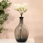 Ваза для цветов бутыль «Суромна» из прозрачного серого стекла 28.5×16×16 см - Фото 4