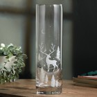 Ваза для цветов стекло новогодняя «Олень», прозрачная, высота 26.3 см - Фото 2