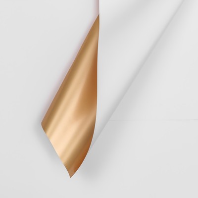 Пленка для цветов, «Золотая сторона», 57×57 см ±1 см белая