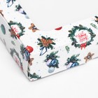 Коробка подарочная новогодняя складная «Праздничный гость», 16×16×3 см - Фото 9