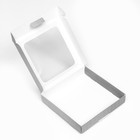 Коробка самосборная, с окном, серебрянная, 16 х 16 х 3 см - Фото 5