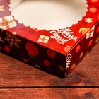 Коробка новогодняя подарочная складная с окном «С Новым годом», 11.5×11.5×3 см - Фото 5