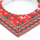Подарочная коробка сборная с окном «Новогодний орнамент», 11.5×11.5×3 см - Фото 9
