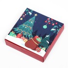 Подарочная коробка сборная с окном "Новогодняя абстракция", 11,5 х 11,5 х 3 см - Фото 8